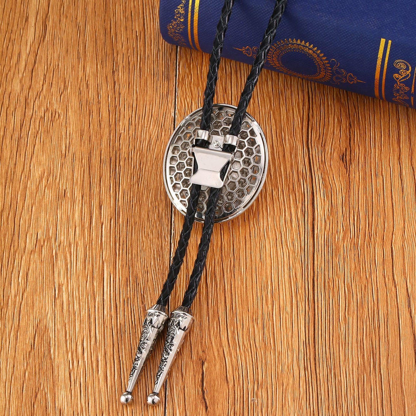 Doitby Rhinestone Bolo Tie for Men, Western Cowboy Necktie Leather Bolo Ties Necklace for Men Women