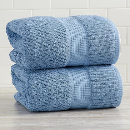 NY Loft 100% Cotton 2 Pack Bath Sheet Towel Set | Absorbent Quick-Dry Oversize