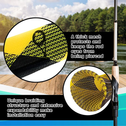 Fishing Rod Socks - Protective Sleeves for Baitcasting & Spinning Rods | Fits 7ft & 8ft (2-Pack)