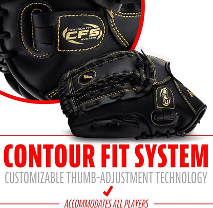 Franklin Sports Field Master Baseball & Softball Glove - Adult & Youth Mitts | Right Hand Throw, Versatile Fit