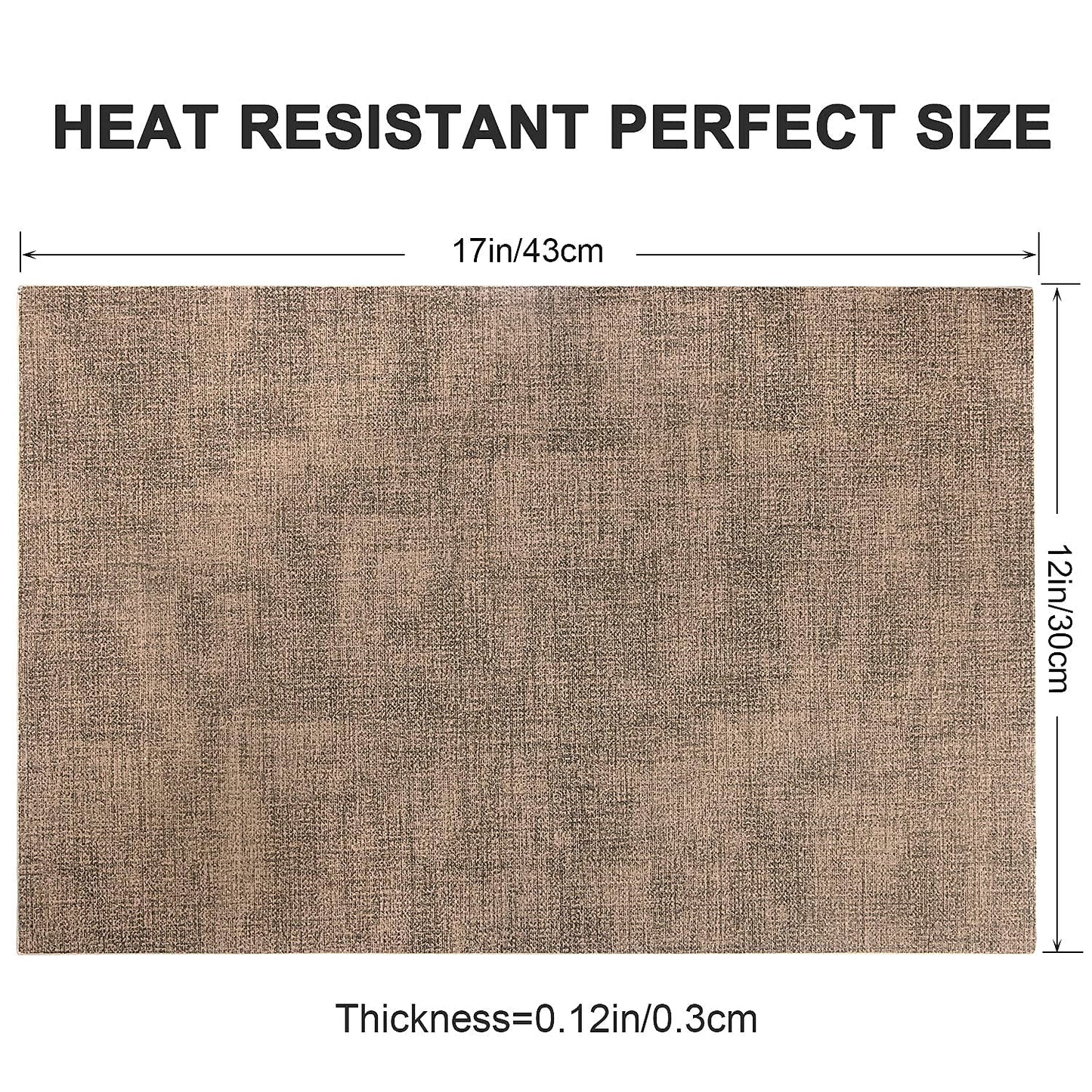 LANDVIEW Leather Heat Resistant Placemats Set of 6 Waterproof Wipeable Washable PU Table Mats,Easy to Clean Anti-Slip (6, Dark Brown)