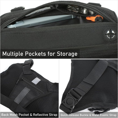 Sports Chest Pack for Men Front Chest Bag Fits Most Pistols Chest Pouch Harness for Running, Hiking, Workouts (Black)