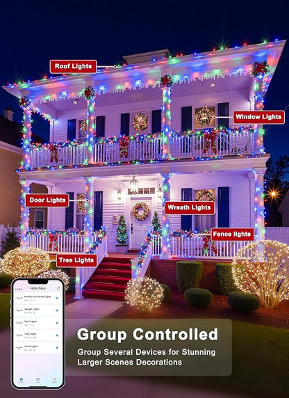 Minetom 82ft 250LED Color Changing Christmas Halloween Tree Lights, LED RGB String Twinkle Lights, 16 Milion Adjustable Colors Smart Fairy Lights with Remote & Timer for Xmas Tree Holiday Party