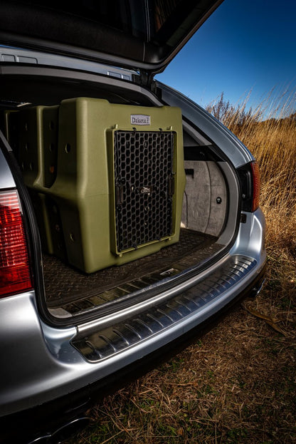 Dakota 283 Canine Rough and Tough Economy Dog Crate w/Removable Two-Way Door - Heavy Duty Outdoor Kennel for Large Breed Dogs (Olive, Large)