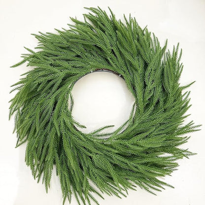 Christmas Wreaths for Front Door 36 Inch Large Norfolk Pine Wreath for All Seasons Artificial Green Wreath Holiday Decoration for Indoor Outdoor Home Decor