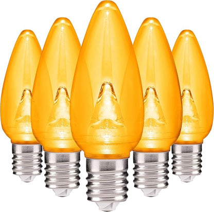 HLO Lighting Smooth C9 Christmas Lights | Yellow LED Bulbs for Indoor & Outdoor Christmas Decor | Set of 500