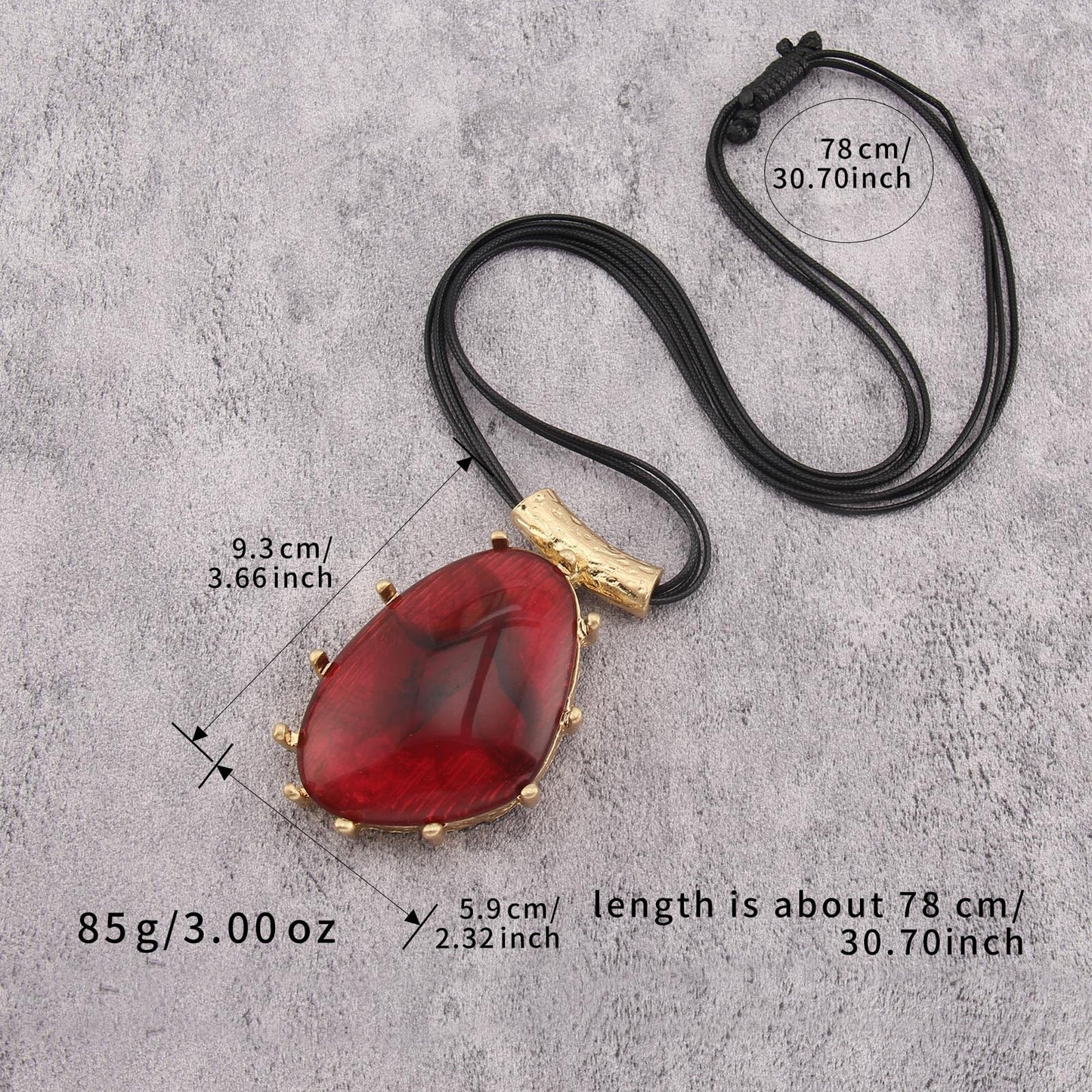 joymiao Big Necklaces for Women Statement Necklace Long Boho Pendant Necklace Bohemian Stone Necklaces Leather Choker Necklace Boho Hippie Jewelry