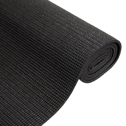 Mind Reader YOGAPVC-BLK All Purpose Extra Thick Yoga Fitness & Exercise Mats with Carrying Strap, High Density Anti-Tear