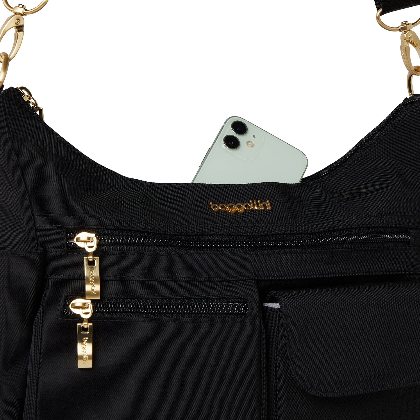 Baggallini Modern Everywhere Bagg - Water-resistant Lightweight Hobo Crossbody Bag for Women - Easy-Access Phone Pocket