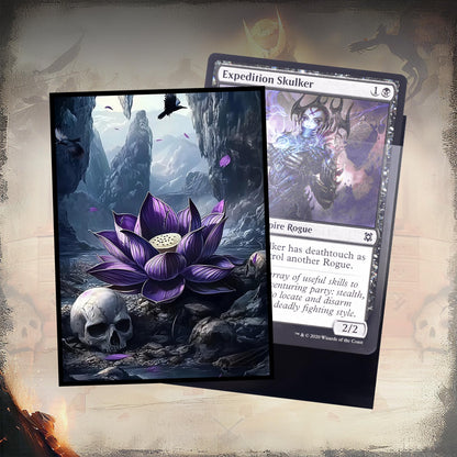 Kabinka MTG Card Sleeves - 100 Standard Size Pack Clear Front & Matte Finish Back with Lotus, Premium Sleeves for Magic The Gathering TCG