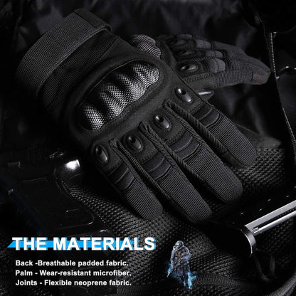 WTACTFUL Touchscreen Motorcycle Tactical Gloves for Men for Airsoft Paintball Cycling Motorbike MTB Bike ATV Hunting Hiking Riding Work Outdoor Sport Work Gloves Black Small