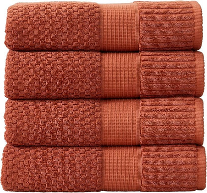 NY Loft 100% Cotton 4 Pack Bath Towel Set| Super Soft & Absorbent Quick-Dry