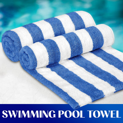 Bliss Casa Beach Towels — 4 Pack, 30 x 60 in — Premium Cotton-Rich Blend, Soft, Absorbent & Quick-Dry Pool Towels, Oversized Cabana Stripes Pool Towel