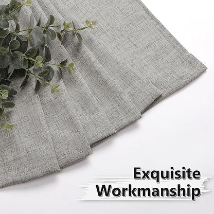 Tollpiz Linen Curtains Living Room Rod Pocket Semi Sheer Curtain Burlap Light Filtering Thick Linen Drapes for Bedroom, 38 x 63 inches Long, Silver Grey, Set of 2 Panels