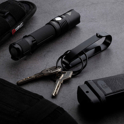 NP NIGHT PROVISION Tactical Key Ring Holder for Duty Belts, Quick Release Key Clip Stainless Steel w/XL Detachable Key Rings