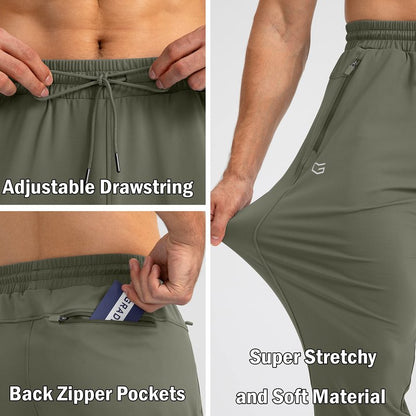G Gradual Men's Sweatpants with Zipper Pockets Tapered Joggers for Men Athletic Pants for Workout, Jogging, Running (Sage Green, 3X-Large)