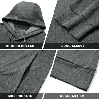 M MAELREG Hooded Sweatshirts for Men Breathable Lightweight Performance Heather Golf Pullover Hoodies With Pockets