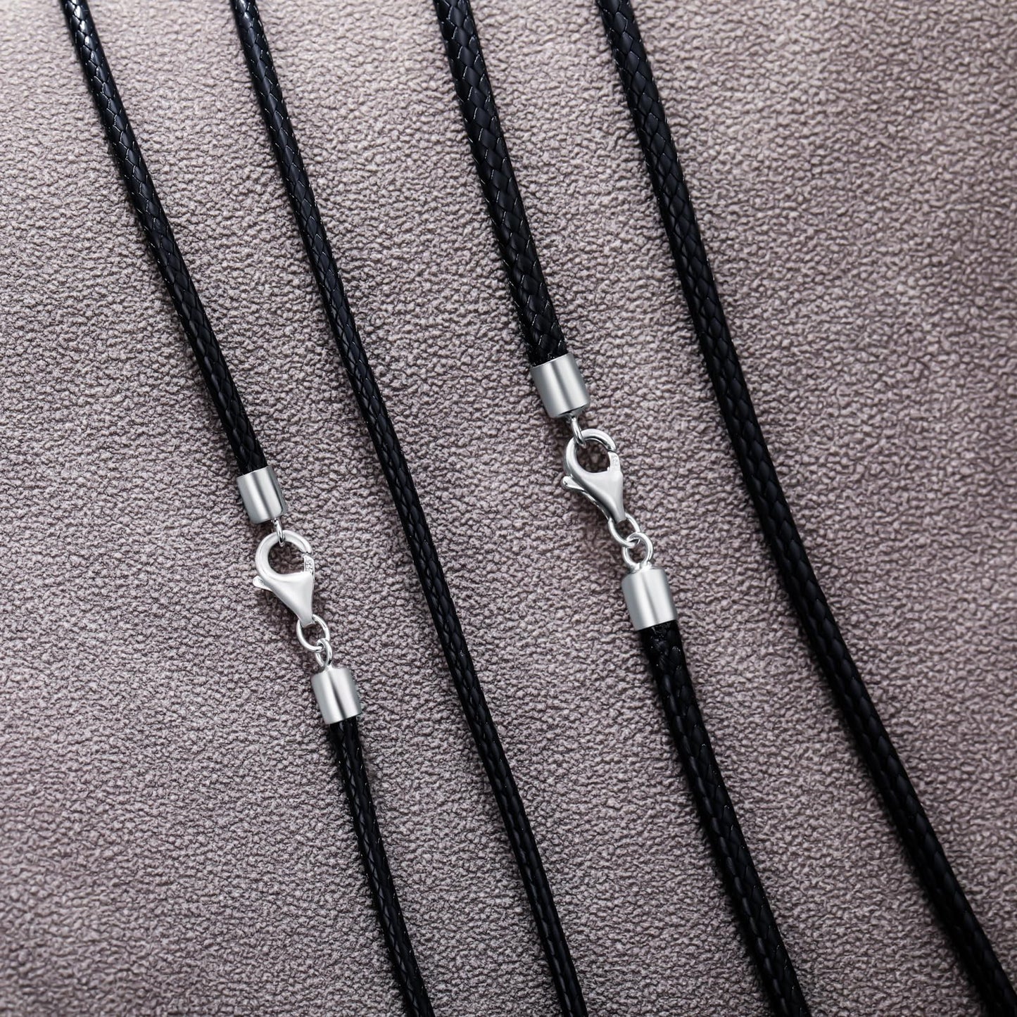 PDTJMTG Leather Necklace Cord 2MM 3MM Leather Chain with Sterling Silver Clasp 18, 20, 22, 24, 26 Inches (18 inches, 2mm)