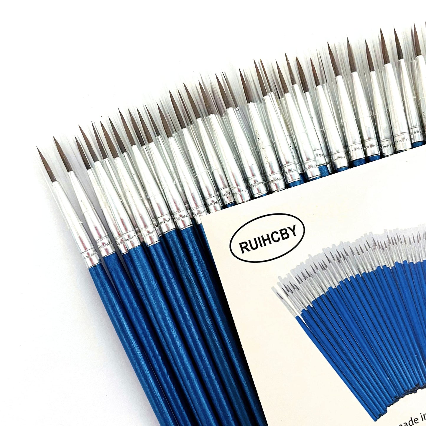 60 Pack Pointed Round Painting Brush,Hand Made Thread Drawing Brush,Detail,Nail Brushes for Detail and Miniature Drawing,Painting,Coloring by Acrylic, Oil and Watercolor (M(#00))
