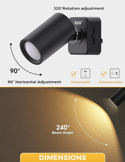 L LOHAS LED Night Lights Plug into Wall, [2-Pack] Rotatable Night Light with Dusk to Dawn Sensor, 0-100 LM Brightness Adjustable,Soft White 3000K Nightlight for Adults Bathroom Hallway Stairs