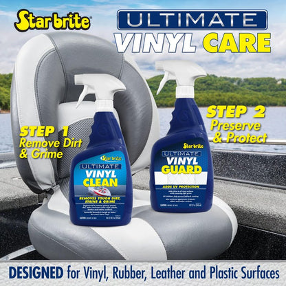 STAR BRITE Ultimate Vinyl Guard - Spray on Protection & Shine - Prevent Fading & Cracking - for Vinyl, Leather, Plastic & Rubber - 32 OZ (095932)