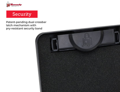 Hornady Steel Keyed TriPoint Lock Box, Portable Gun Lock Box, Travel and In-Home Security Box for Valuables, Approved by TSA for Air Travel- XL, 10 x 8 x 3 inches- 98152,Black
