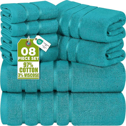 Utopia Towels 8 Piece Luxury Towel Set, 2 Bath, 2 Hand, and 4 Wash Cloths