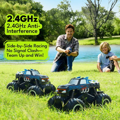 Threeking 1:16 Waterproof Monster Truck Toys RC Cars Amphibious Remote Control Car Trucks 4WD All Terrain Off-Road Pickup Toy for 6 7 8 9 10 11 12 Year Old Boys Girls Kids Gifts Presents