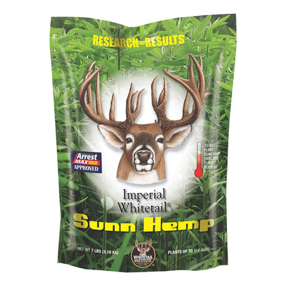 Whitetail Institute Sunn Hemp Deer Food Plot Seed, Fast-Growing and Establishes Rapidly, Great for Erosion Control, Soil Improvement and as a Cover Crop, 7 lbs (.25 Acre)