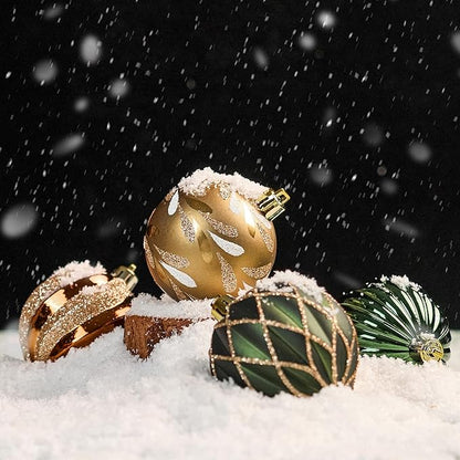 JORNOY Christmas Balls Ornaments, 30ct Shatterproof Xmas Tree Decorations, Hanging Bulbs Baubles Set with String for Holiday Home Party Decor, 2.36 inch/60mm, Earth Tone