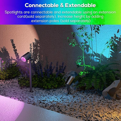 ZYAN 16 Pack Smart Landscape Lights, Color Changing, Compatible with Alexa（2 * 8 Pack）