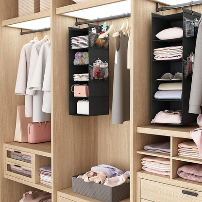 MAX Houser 5-Shelf Hanging Closet Organizer, Space Saver, Cloth Hanging Shelves
