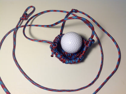 Paracord Shepherd Sling (Old-fashioned Slingshot) Handmade By David the Shepherd (Pacific Red)