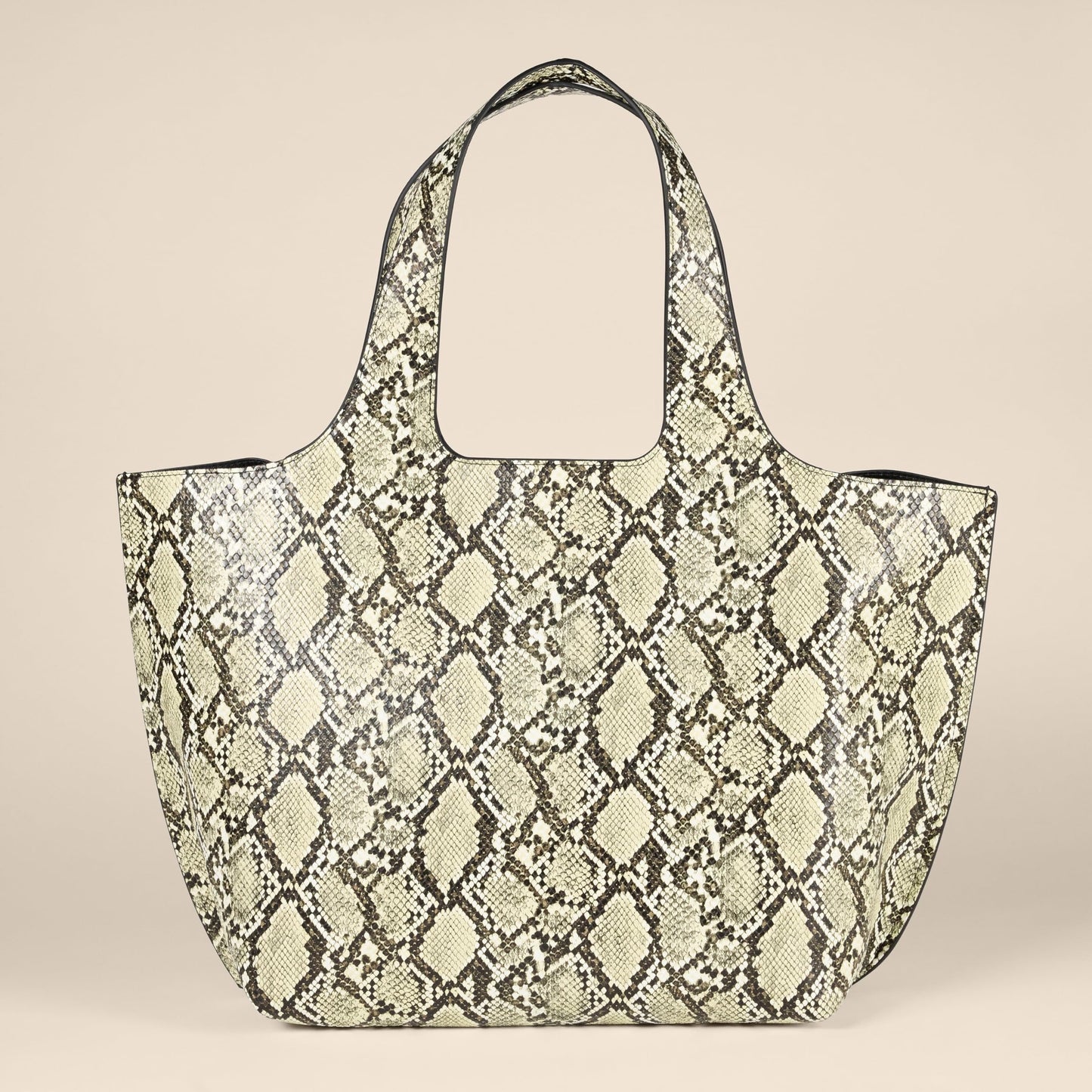 Amazon Essentials Women's Oversized Tote Bag, Grey Faux Snakeskin, One Size