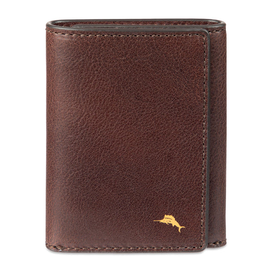 Tommy Bahama Mens Leather Trifold Wallet Brown