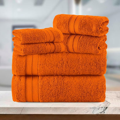 Elegant Comfort Luxury 6-Piece Towel Set, Premium Soft 100% Turkish Cotton