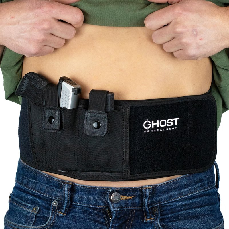 Belly Band Holster for Concealed Carry, Belly Gun Holster for Men Women, Waistband Holster, Airsoft Holster Fits Glock 19 17 42 43, Smith Wesson, Taurus, Ruger (M (40" and Under), Right)