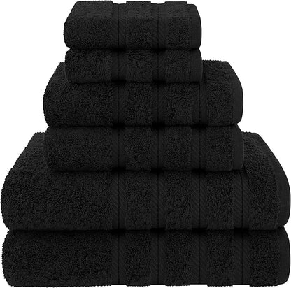 American Soft Linen Luxury 6 Piece Towel Set, 2 Bath Towels 2 Hand Towel 2