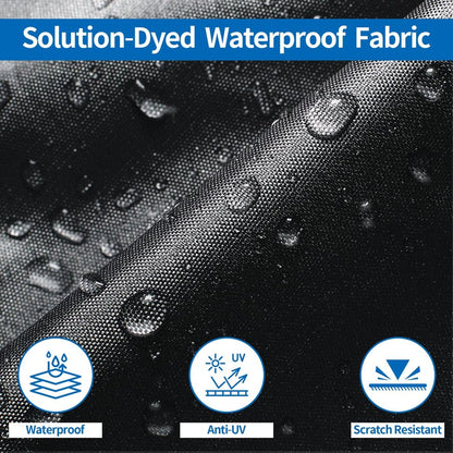 iCOVER Trailerable Boat Cover- 16'-18.5' Heavy Duty Waterproof Tarp Covers with Storage Bag, Fits V-Hull, Fish&Ski, Pro-Style, Fishing, Runabout, Bass Boats, up to 16ft-18.5ft Long X 94" Wide