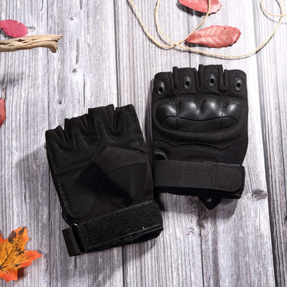WTACTFUL Tactical Gloves Fingerless Half Finger Gloves for Driving Paintball Airsoft Riding Motorcycle Motorbike Hunting Cycling Work Men Women Size Large Black