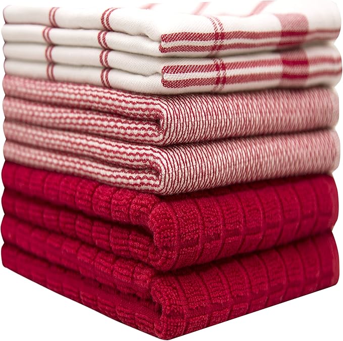 Premium Kitchen Towels | Large Cotton Dish Towels | Flat & Terry Highly