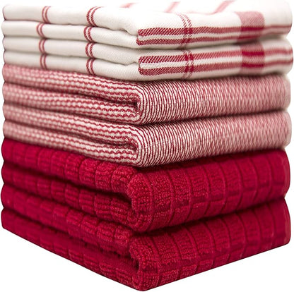 Premium Kitchen Towels | Large Cotton Dish Towels | Flat & Terry Highly