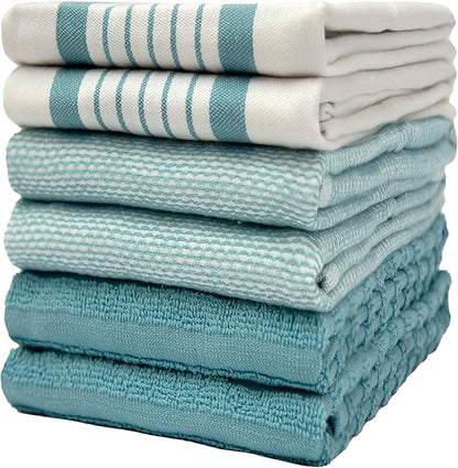 Premium Kitchen Towels | Large Cotton Dish Towels | Flat & Terry Highly