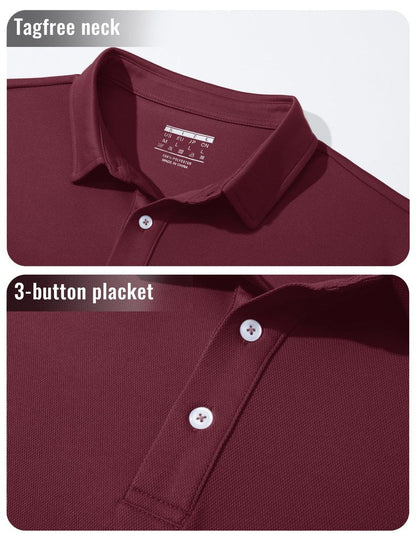 MAGCOMSEN Men's Polo Shirts Long Sleeve Casual Collared Golf Shirts Dry Fit Lightweight Performance Moisture Wicking Work Polos
