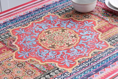 Maison d' Hermine Table Cloth Rectangle Table 100% Cotton 60 x 90 Inches Fall Tablecloth Reusable Everyday Use for Thanksgiving Christmas Decorations Dining Farmhouse Party (Ispahan)