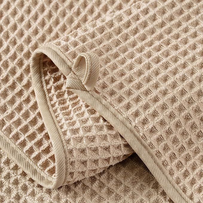 Microfiber Waffle Hand Towels, 4 Pieces, Fast Drying, Lint Free 430 GSM