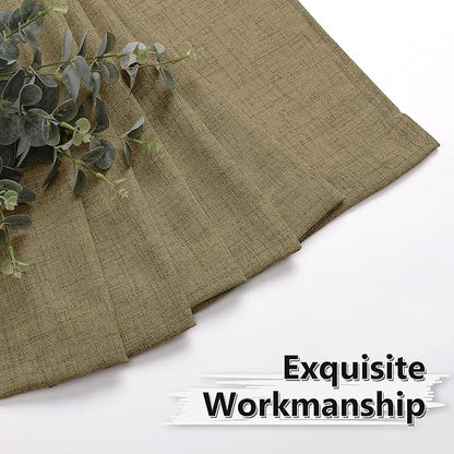 Tollpiz Linen Curtain Living Room Rod Pocket Semi Sheer Curtains Burlap Light Filtering Thick Linen Drape for Bedroom, 54 x 72 inches Long, Taupe, Set of 2 Panels