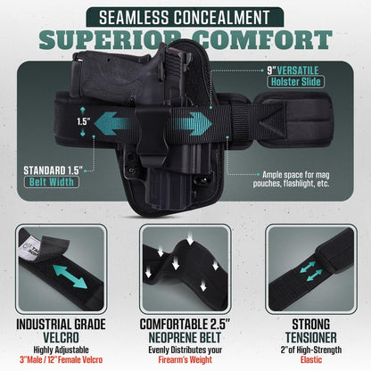 Tactical Schnauzer Concealed Carry Gun Belt | Use Your Own IWB Holster for Secure Retention and Safe Trigger Guard Protection - Concealed Carry for Men & Women