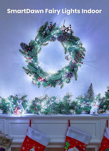 Flowing Fairy Lights Plug in with 14 Modes, 10FT 388LED Twinkle String Lights Indoor, Christmas Tree Lights Indoor Waterproof for Bedroom Christmas Home Room Decor, Cool White