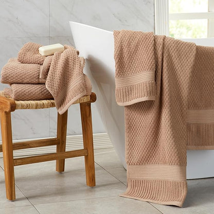 NY Loft 100% Cotton 4 Pack Bath Towel Set| Super Soft & Absorbent Quick-Dry